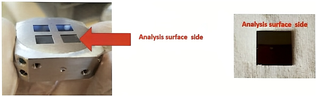 Sample holder and sample chip analysis surface side