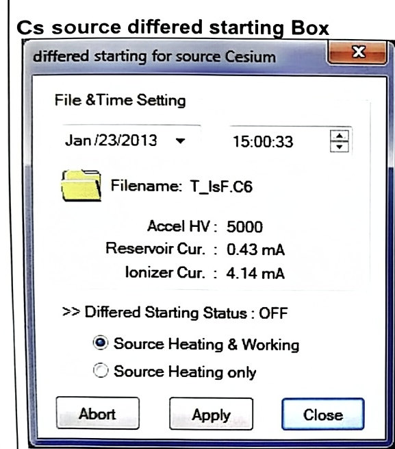 Differed starting for source Cesium dialog box