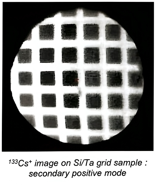 ¹³³ Cs ⁺ image on Si/Ta grid sample : secondary positive mode