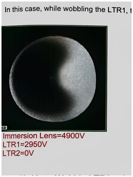 Immersion Lens=4900V, LTR1=2950V, LTR2=0V