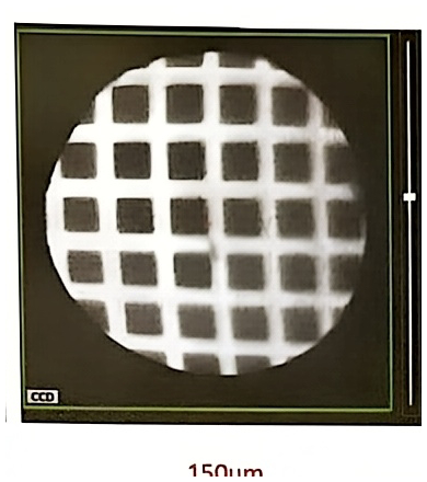 CCD image of the grid with a 150 μm field of view